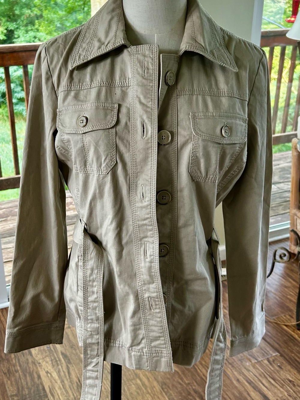 Willi Smith Beige Utility Jacket Medium - Picture 2 of 9